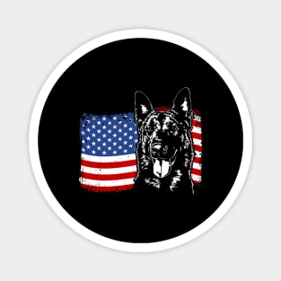 Proud Belgian Malinois American Flag patriotic gift dog Magnet